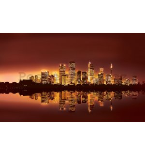 Fototapeta vliesová: Výhled na město (západ slunce) - 152,5x104 cm