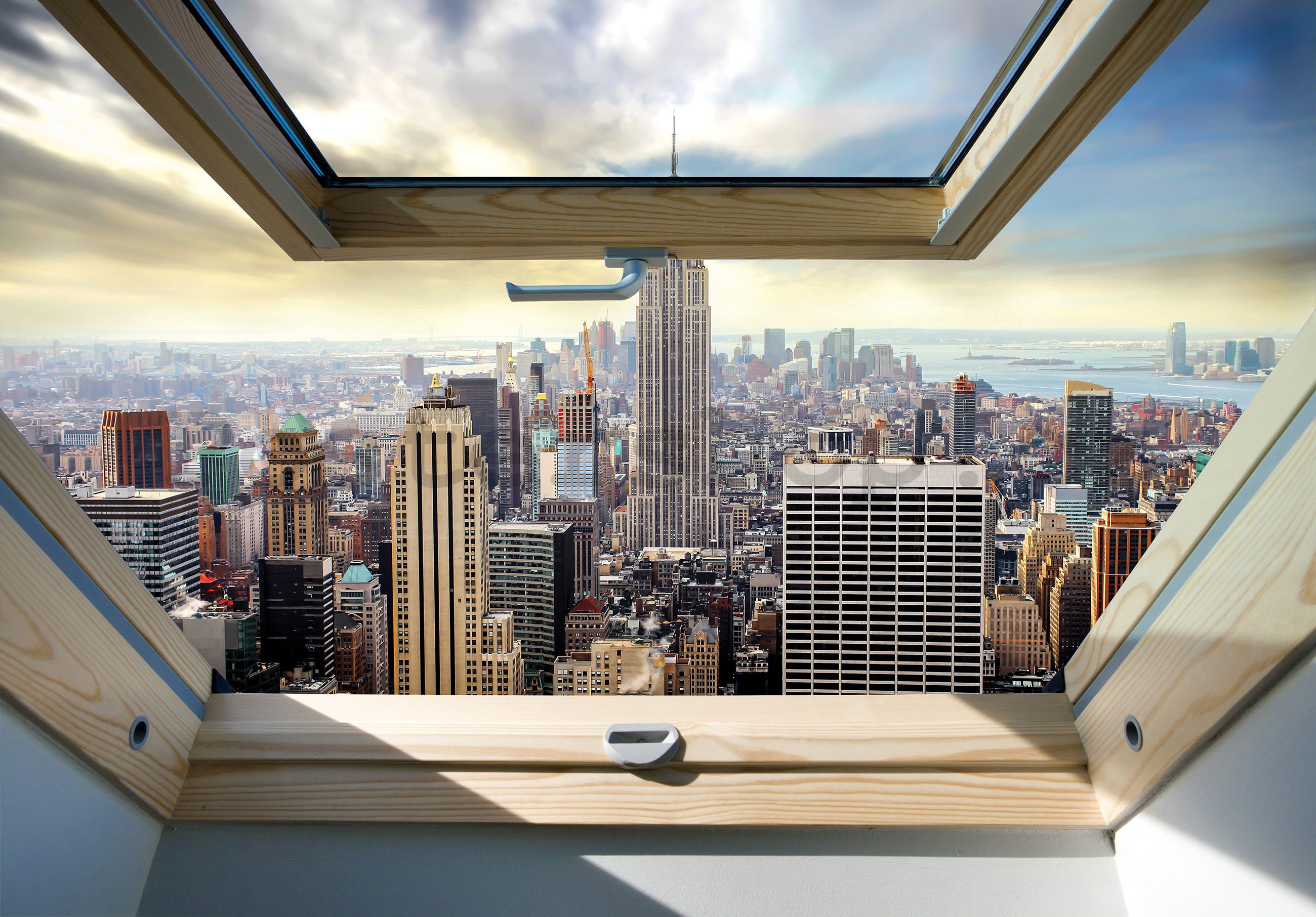 Fototapeta: Střešní okno na Manhattan - 368x254 cm