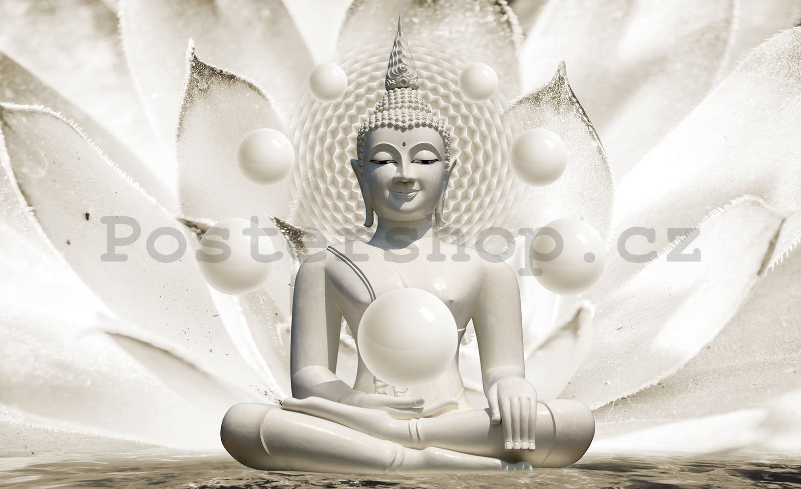 Fototapeta vliesová: Bílý Budha - 152,5x104 cm