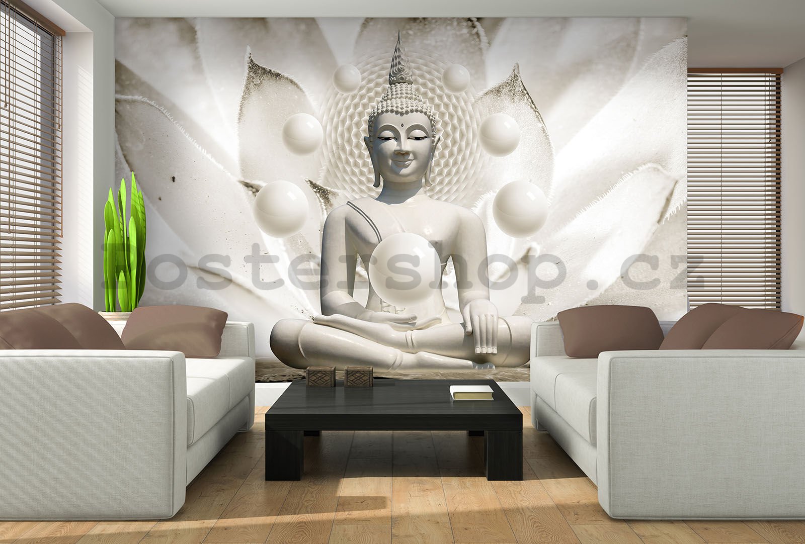 Fototapeta vliesová: Bílý Budha - 152,5x104 cm