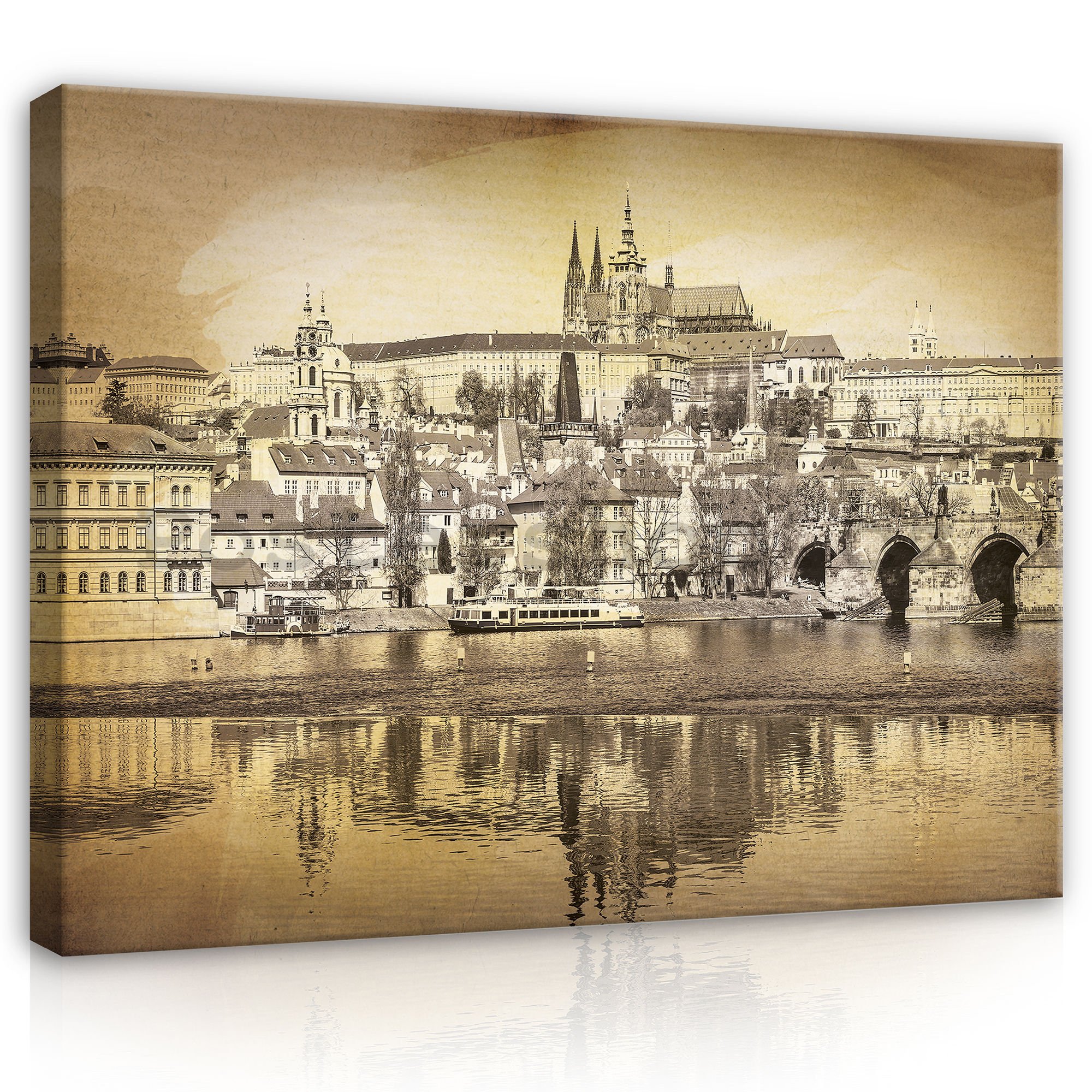 Obraz na plátně: Praha (Vintage) - 80x60 cm
