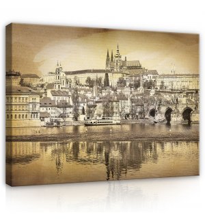Obraz na plátně: Praha (Vintage) - 80x60 cm