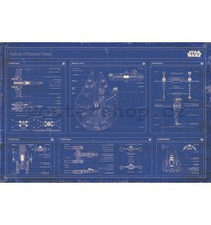 Plakát - Star Wars Rebel Alliance Fleet Blueprint