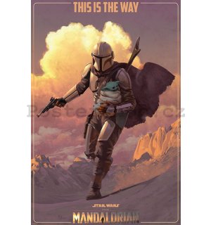 Plakát - Star Wars The Mandalorian (On The Run)