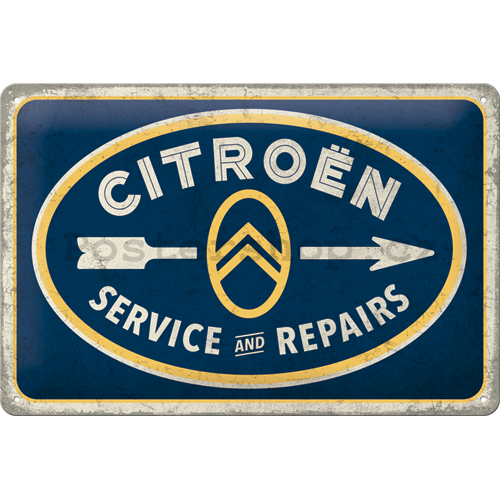 Plechová cedule: Citroën (Service & Repairs) - 30x20 cm