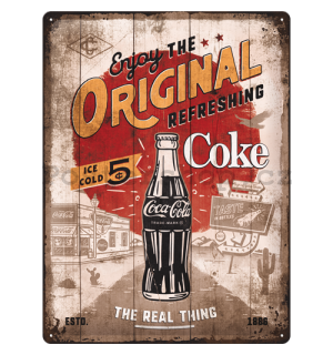Plechová cedule: Coca-Cola (Original Coke Highway 66) - 30x40 cm