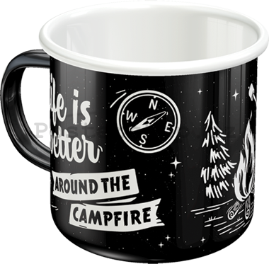 Plechový hrnek - Life Is Better Around The Campfire
