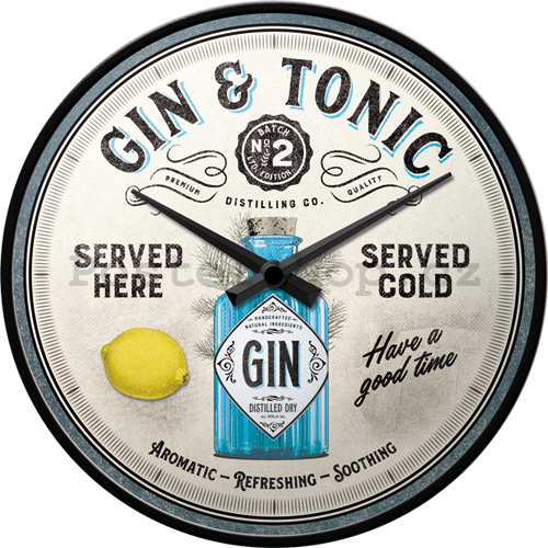 Nástěnné hodiny - Gin & Tonic Served Here