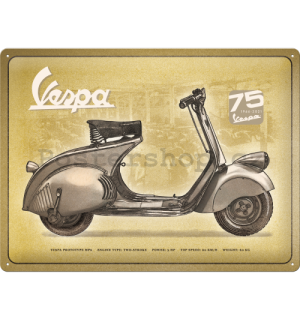 Plechová cedule: Vespa 75 Years Anniversary (Special Edition) - 40x30 cm