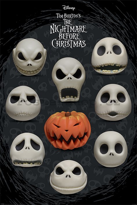 Plakát - Nightmare Before Christmas (Many Faces of Jack)