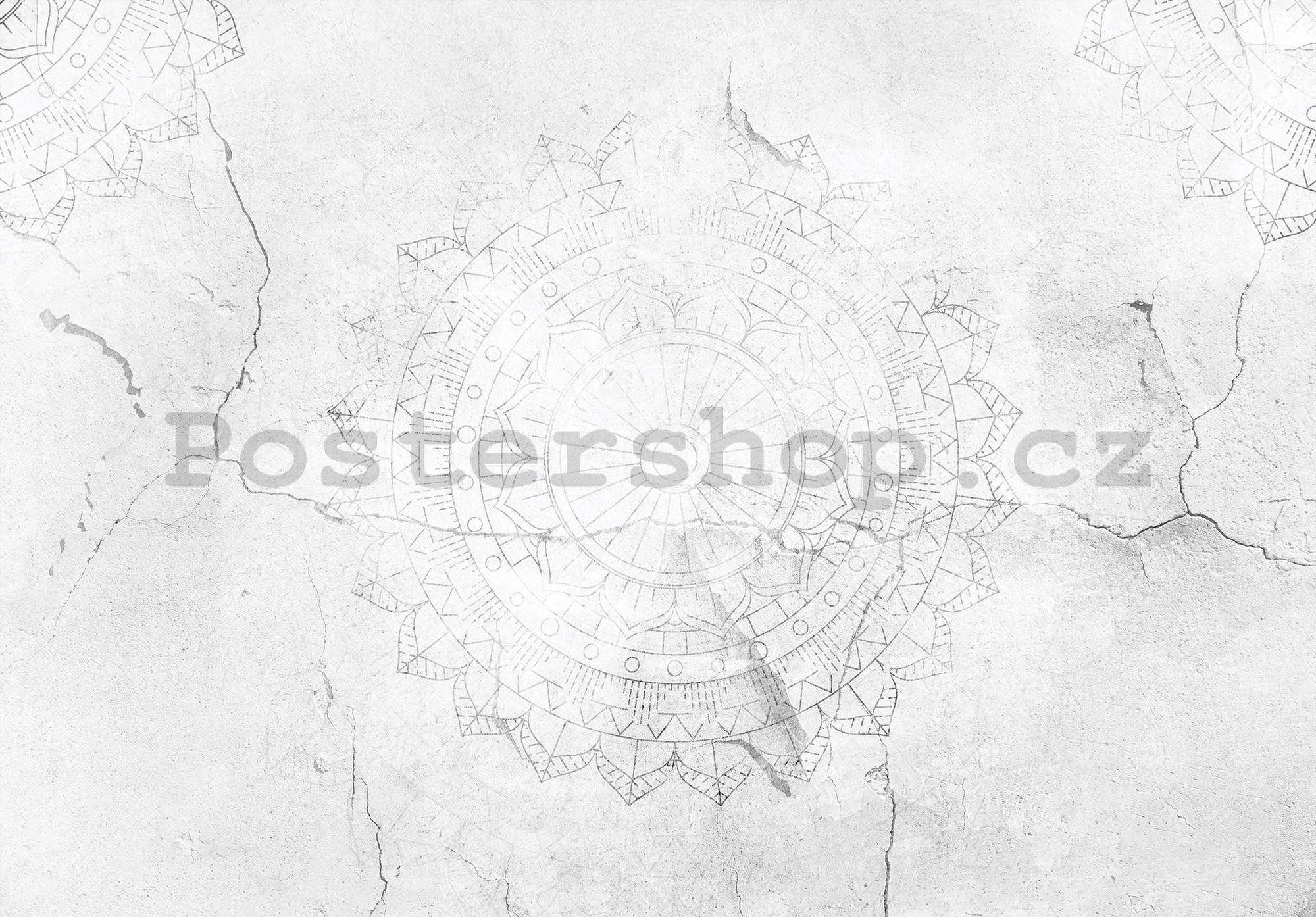 Fototapeta vliesová: Kruhový obrazec na omítce - 104x70,5 cm
