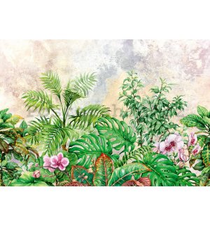 Fototapeta vliesová: Malované rostliny - 416x254 cm