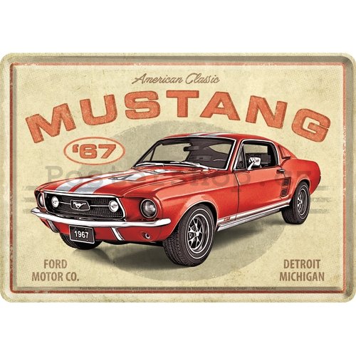 Plechová pohlednice - Ford Mustang GT 1967