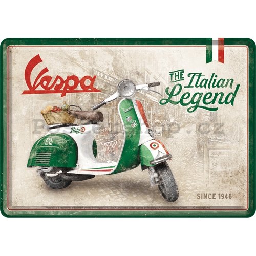 Plechová pohlednice - Vespa (Italian Legend)