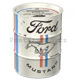 Plechová kasička barel: Ford Mustang