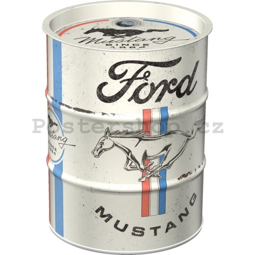 Plechová kasička barel: Ford Mustang