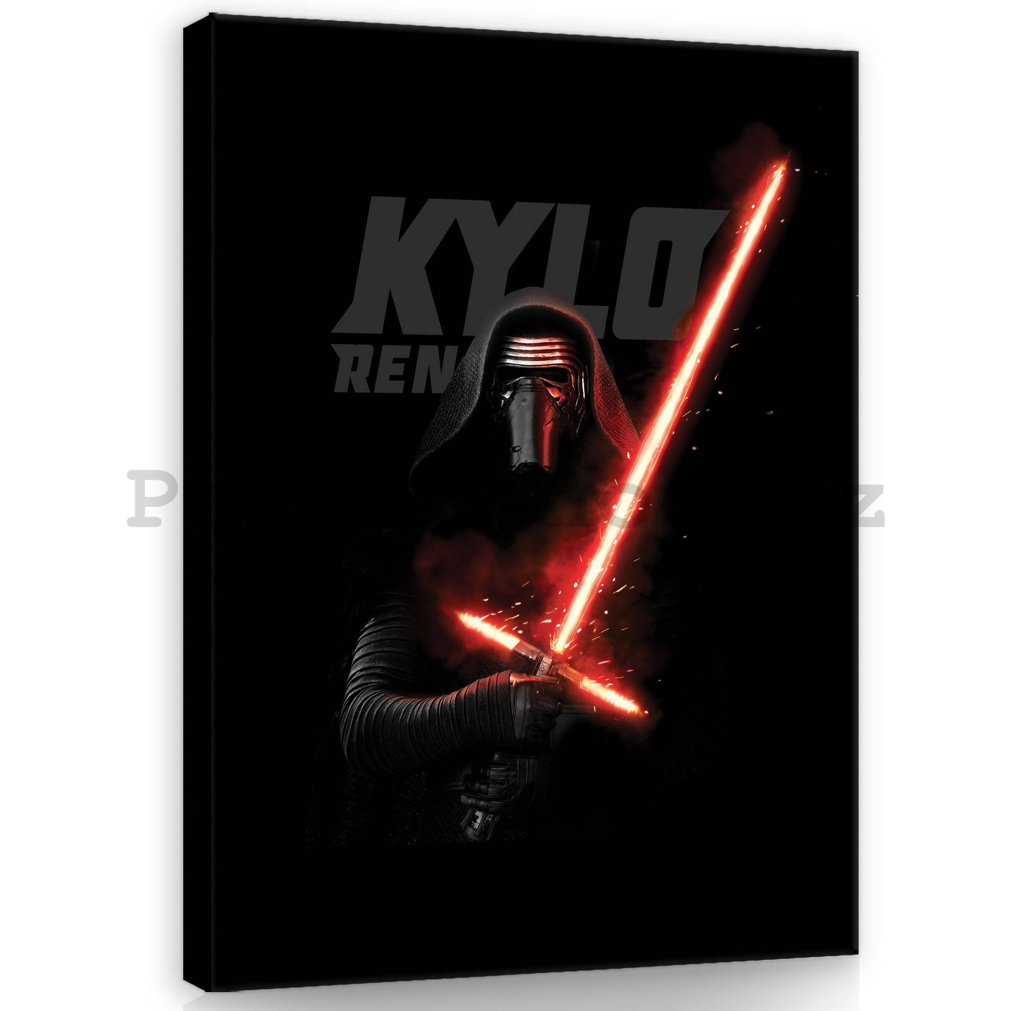 Obraz na plátně: Star Wars Kylo Ren Poster - 100x75 cm