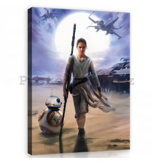 Obraz na plátně: Star Wars Rey - 100x75 cm
