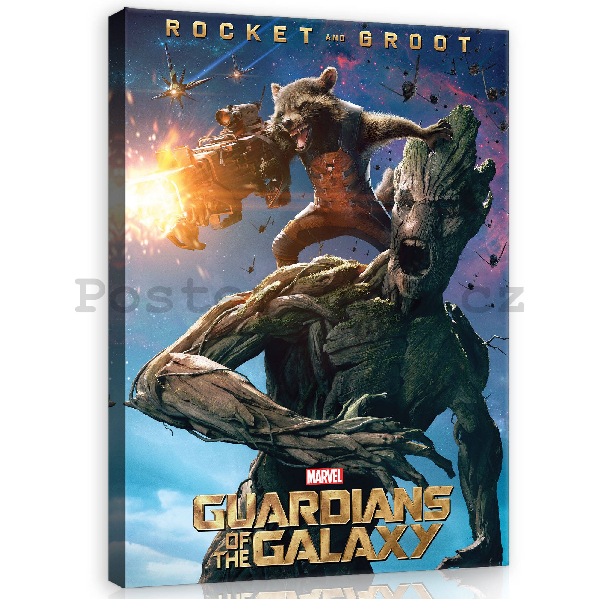 Obraz na plátně: Guardians of The Galaxy Rocket & Groot - 60x80 cm