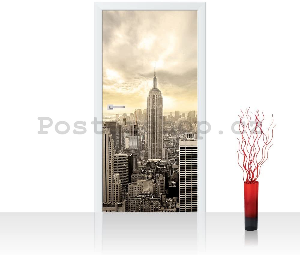 Fototapeta samolepící: Manhattan (sépiový odstín) - 100x211 cm