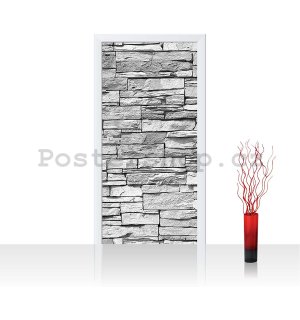 Fototapeta samolepící: Kamenná zeď (šedá) - 100x211 cm