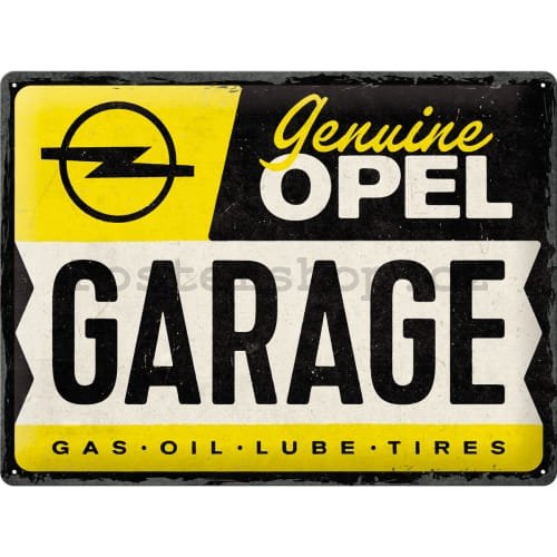 Plechová cedule: Opel Garage - 40x30 cm