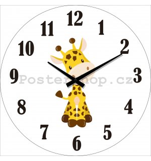 Nástěnné skleněné hodiny: Žirafa - 30 cm