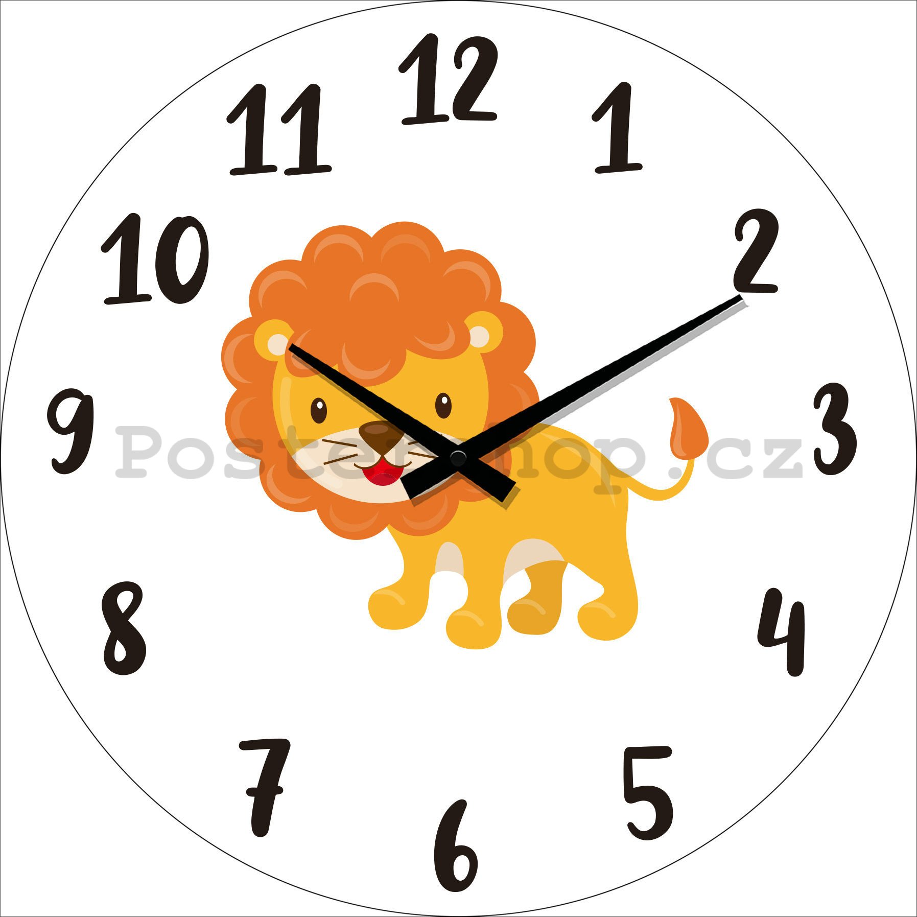 Nástěnné skleněné hodiny: Lvíček - 30 cm