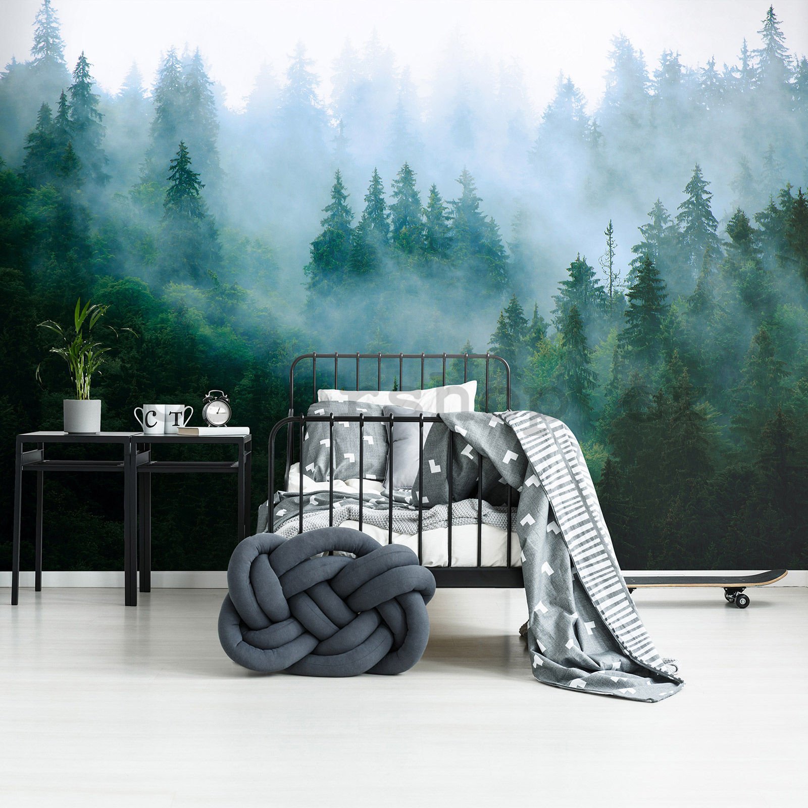 Fototapeta vliesová: Mlha nad lesem (3) - 368x254 cm