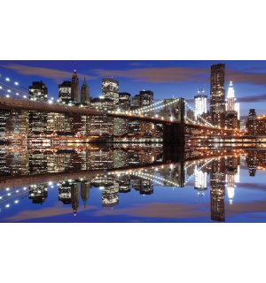 Fototapeta vliesová: Noční Brooklyn Bridge (2) - 104x70,5 cm