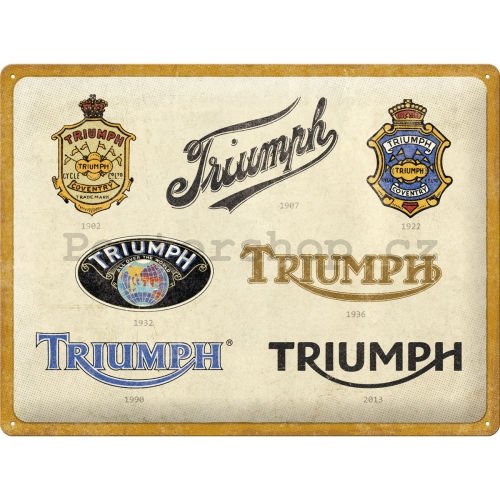 Plechová cedule: Triumph Logo Evolution - 40x30 cm