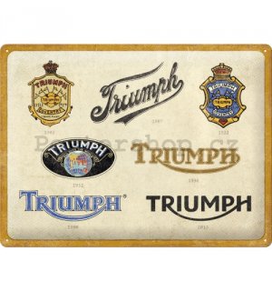 Plechová cedule: Triumph Logo Evolution - 40x30 cm