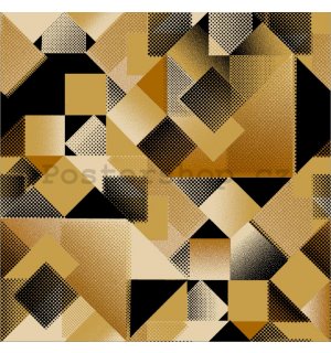 Vinylová omyvatelná tapeta geometrické tvary hnědé odstíny