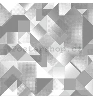 Vinylová omyvatelná tapeta geometrické tvary šedá
