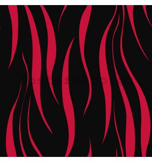 Vinylová omyvatelná tapeta vlnka černo červený vzor