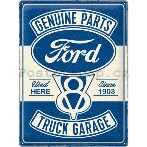 Plechová cedule: Ford V8 Truck Garage - 30x40 cm