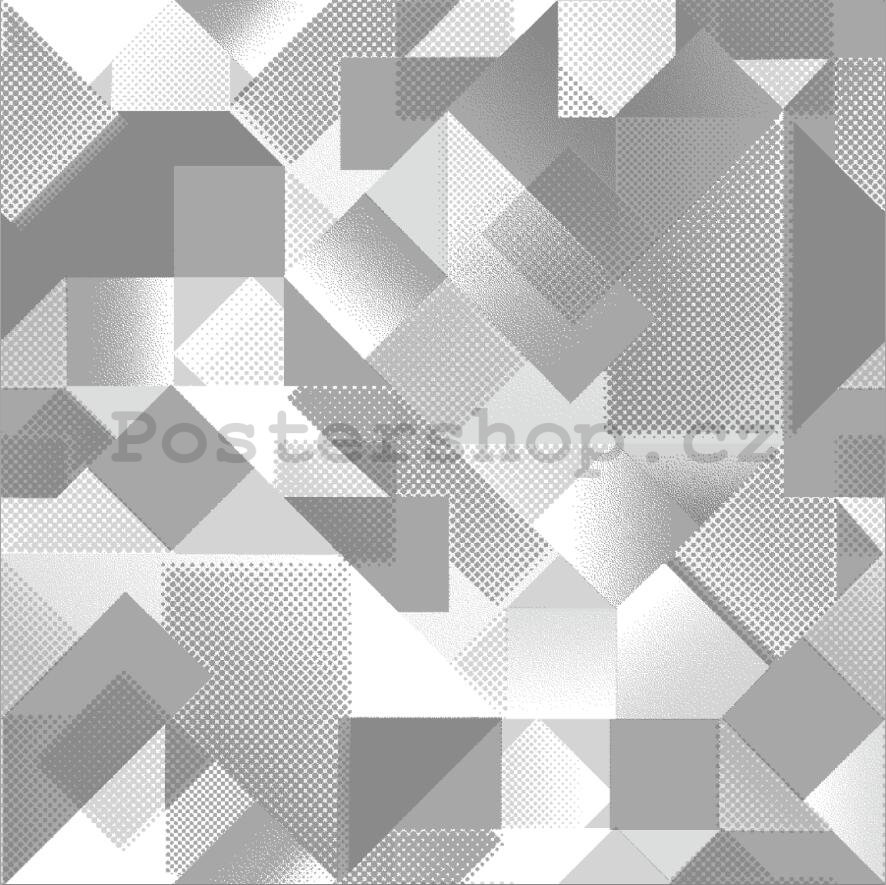 Vinylová omyvatelná tapeta geometrické tvary šedá