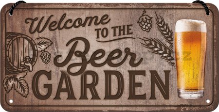 Závěsná cedule: Beer Garden - 20x10 cm