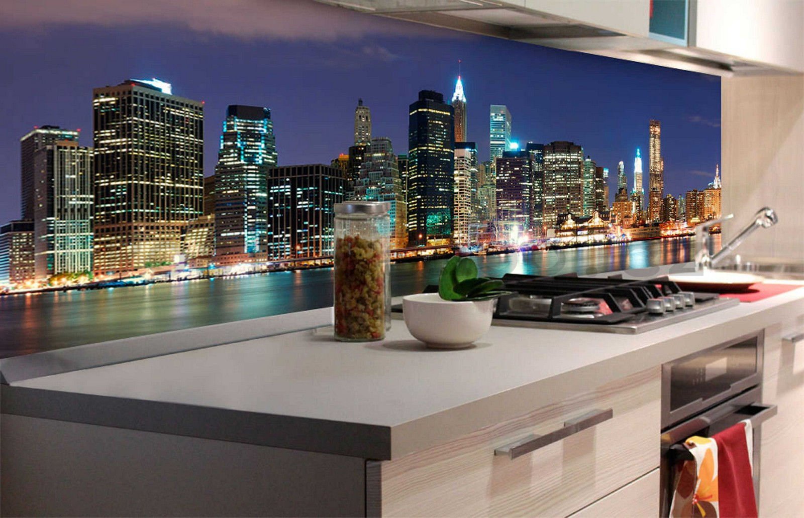 Samolepící omyvatelná fototapeta za kuchyňskou linku - Manhattan, 180x60 cm