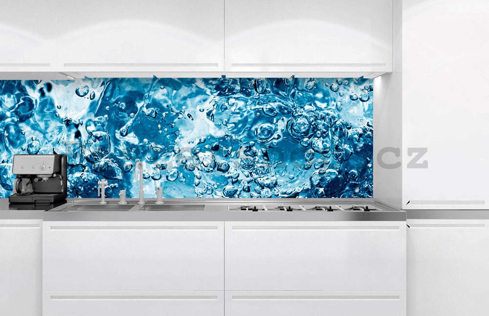 Samolepící omyvatelná tapeta za kuchyňskou linku - Perlivá voda, 180x60 cm
