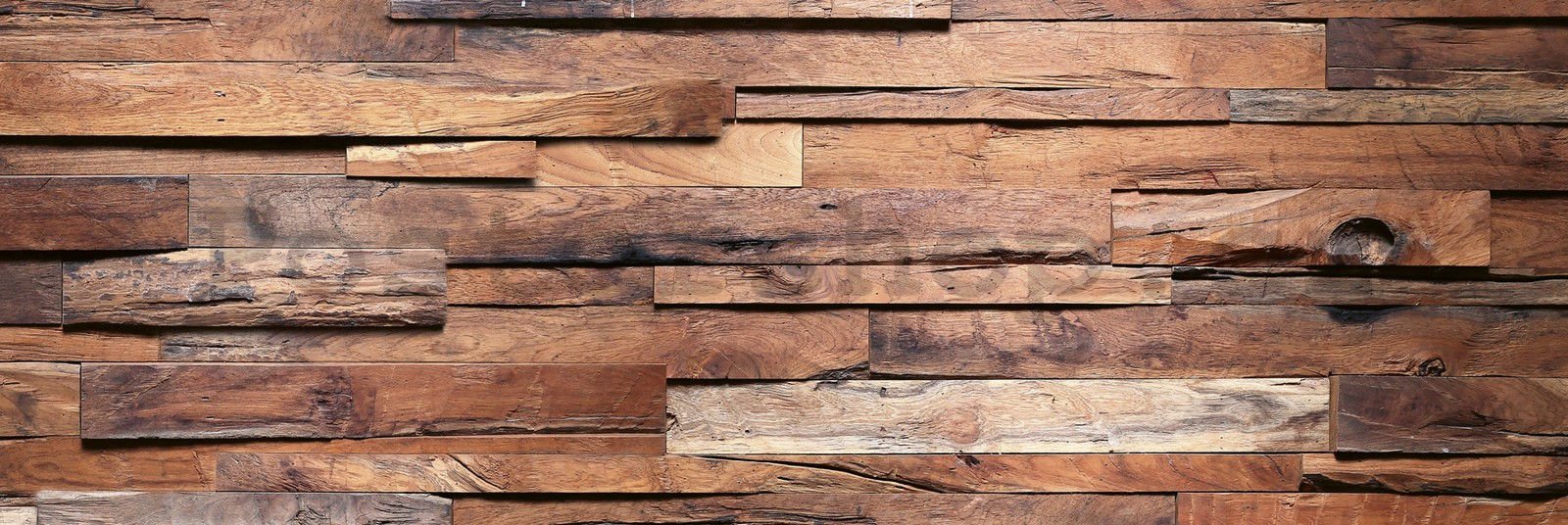 Samolepící omyvatelná tapeta za kuchyňskou linku - Dřevěná zeď, 180x60 cm
