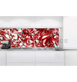 Samolepící omyvatelná tapeta za kuchyňskou linku - Červené krystaly, 180x60 cm