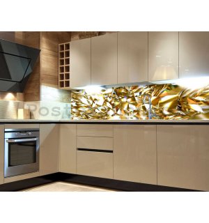 Samolepící omyvatelná tapeta za kuchyňskou linku - Zlaté krystaly, 180x60 cm