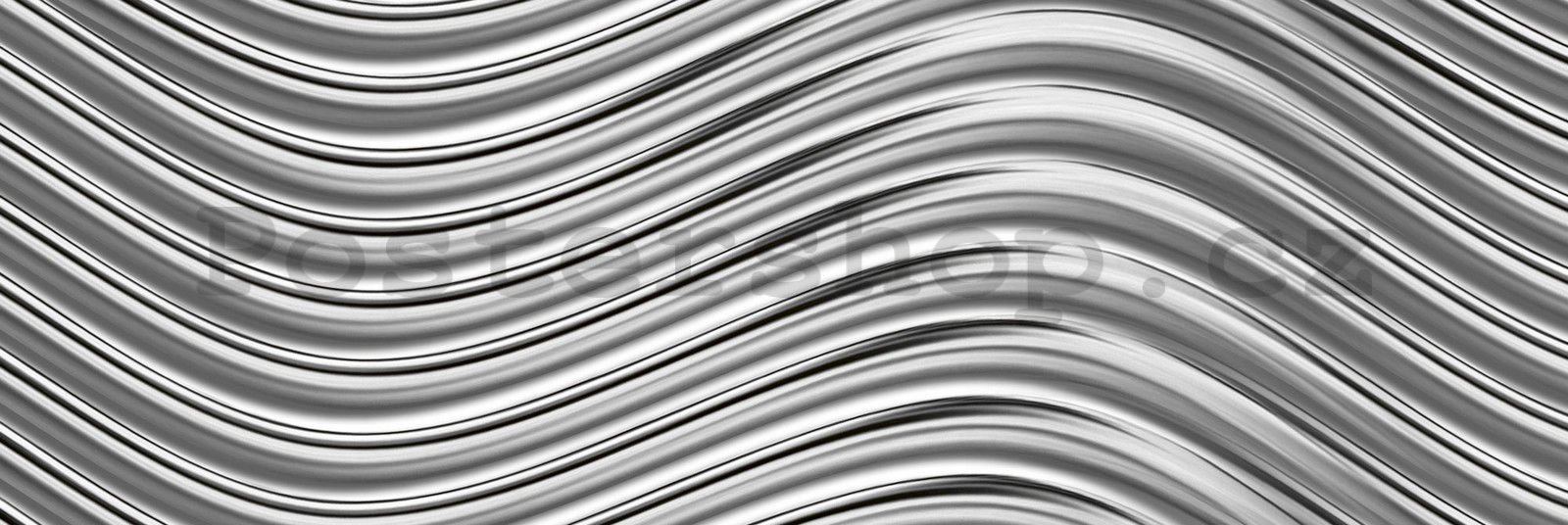Samolepící omyvatelná tapeta za kuchyňskou linku - Stříbrné vlnky, 180x60 cm