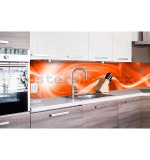 Samolepící omyvatelná fototapeta za kuchyňskou linku - Oranžová abstrakce, 260x60 cm