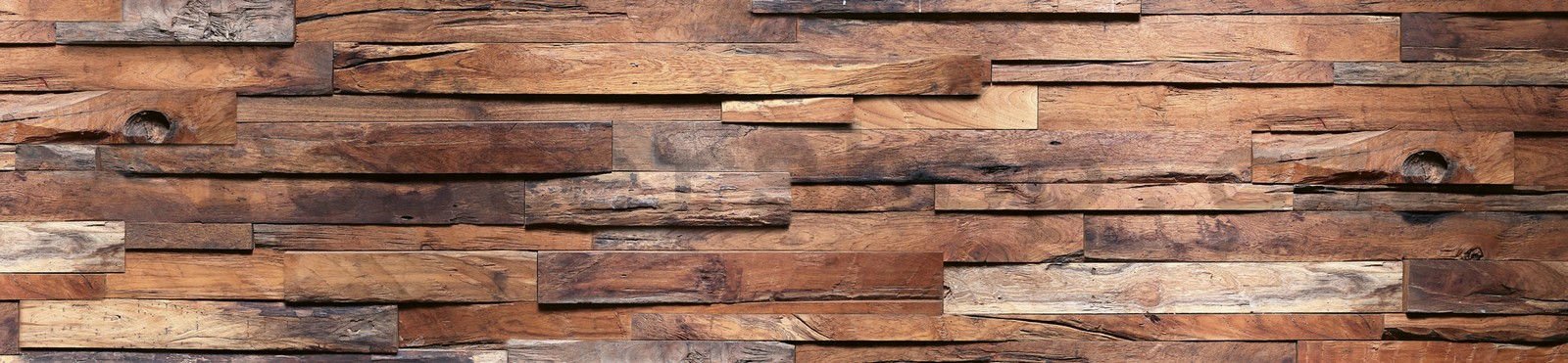 Samolepící omyvatelná tapeta za kuchyňskou linku - Dřevěná zeď, 260x60 cm