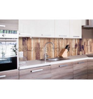 Samolepící omyvatelná tapeta za kuchyňskou linku - Dřevěná stěna, 260x60 cm