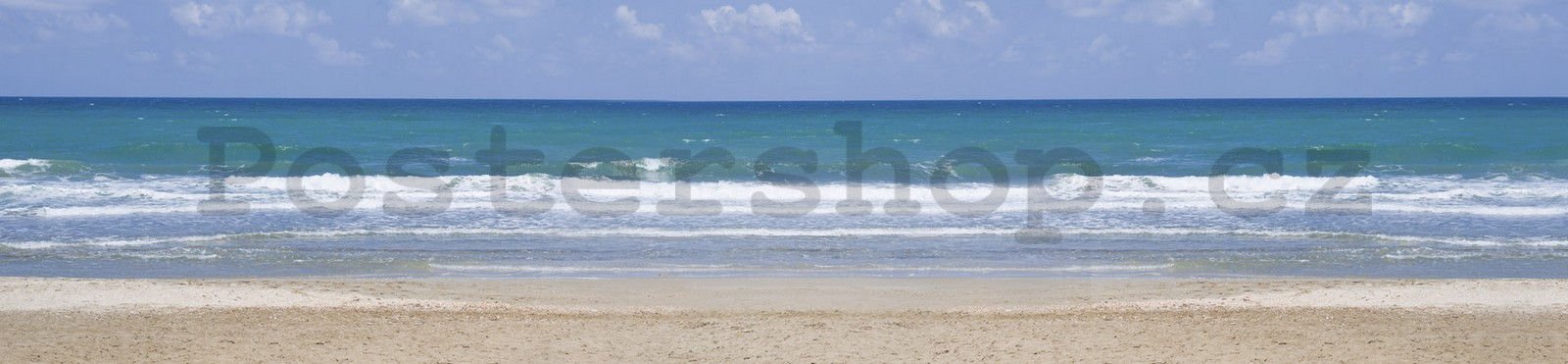 Samolepící omyvatelná tapeta za kuchyňskou linku - Vlny na pláži, 260x60 cm