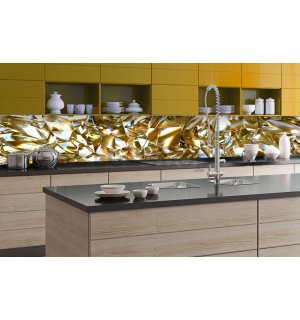 Samolepící omyvatelná tapeta za kuchyňskou linku - Zlaté krystaly, 350x60 cm
