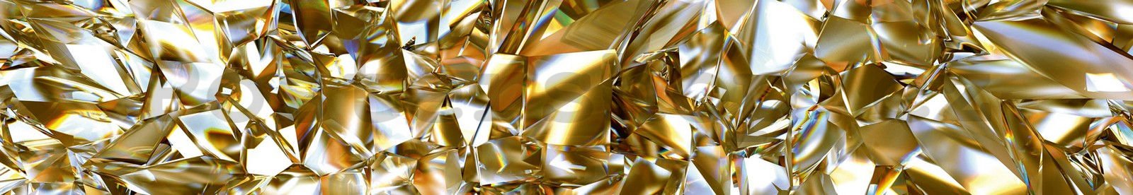 Samolepící omyvatelná tapeta za kuchyňskou linku - Zlaté krystaly, 350x60 cm